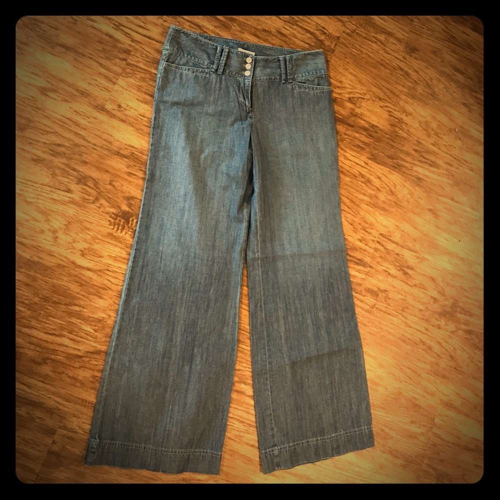 Loft Light Wash Wide Leg Trouser Jean sz 10